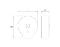 Plano técnico con cotas de instalación — Dispensador de rollos de papel higiénico inoxidable Fricosmos