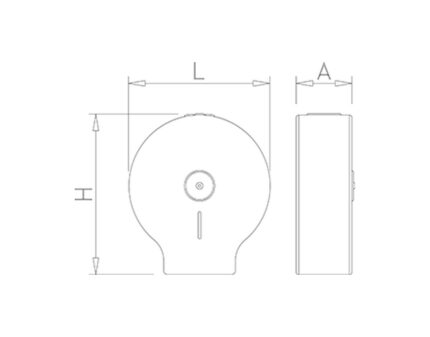 Plano técnico con cotas de instalación — Dispensador de rollos de papel higiénico inoxidable Fricosmos