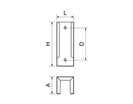 Plano técnico con cotas de instalación — Dispensador inox para cepillos de manos y uñas Fricosmos