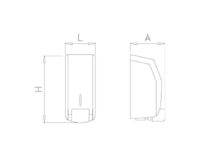 Plano técnico con cotas de instalación — Dosificador mural de gel o espuma, 0,7 L Fricosmos