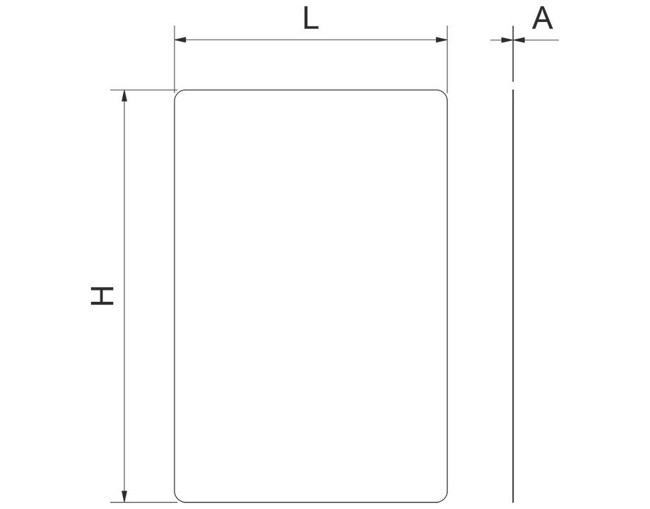 Plano técnico con cotas de instalación — Espejo inox antivandálico de 490 mm Fricosmos