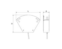 Plano técnico con cotas de instalación — Exterminador adhesivo BC diseño Variantes 20 W, 50 m² Fricosmos