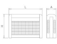 Plano técnico con cotas de instalación — Exterminador de insectos eléctrico UK-50 LED, 50 m² Fricosmos