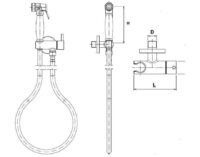 Ducha higiénica con llave de paso Fricosmos — plano técnico con cotas de instalación