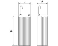 Plano técnico con cotas de instalación — Fuente de agua electrónica de columna 350x300x850 mm Fricosmos