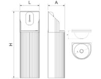 Plano técnico con cotas de instalación — Lavamanos de pie electrónico 3D 352x303x1205 mm Fricosmos