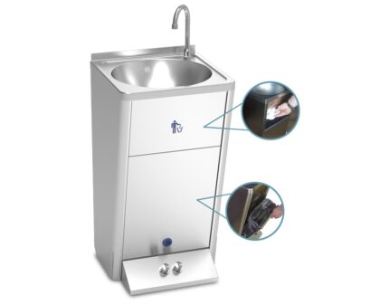 Lavamanos registrable autónomo eléctrico doble pulsador agua fría y caliente Fricosmos — vista 2