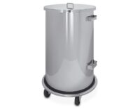 Papelera inox con tapa y ruedas, 70 L Fricosmos