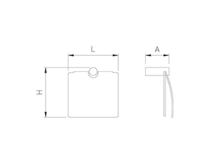 Plano técnico con cotas de instalación — Portarrollos papel wc serie black Fricosmos