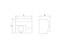 Plano técnico con cotas de instalación — Secamanos óptico inox satinado con tobera Fricosmos