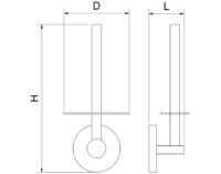 Plano técnico con cotas de instalación — Soporte para rollo de papel higiénico de repuesto Fricosmos