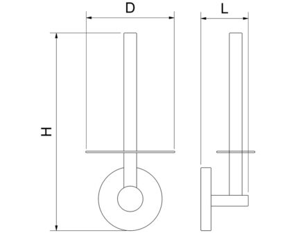 Plano técnico con cotas de instalación — Soporte para rollo de papel higiénico de repuesto serie Black Fricosmos