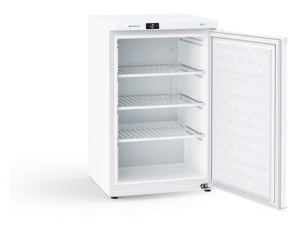 Congelador vertical compacto 112L Infrico CV 130 HC blanco con puerta abierta