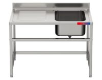 Fregadero Industrial 1 Seno Escurridor Serie Y 1200x600x850mm Seno a Elegir — seno derecho, referencia gfy111