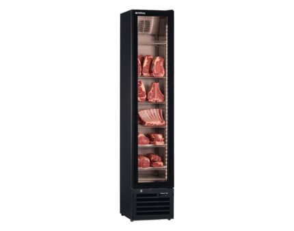 Expositor de carne Infrico SC160ME con piezas de carne en sus 5 estantes